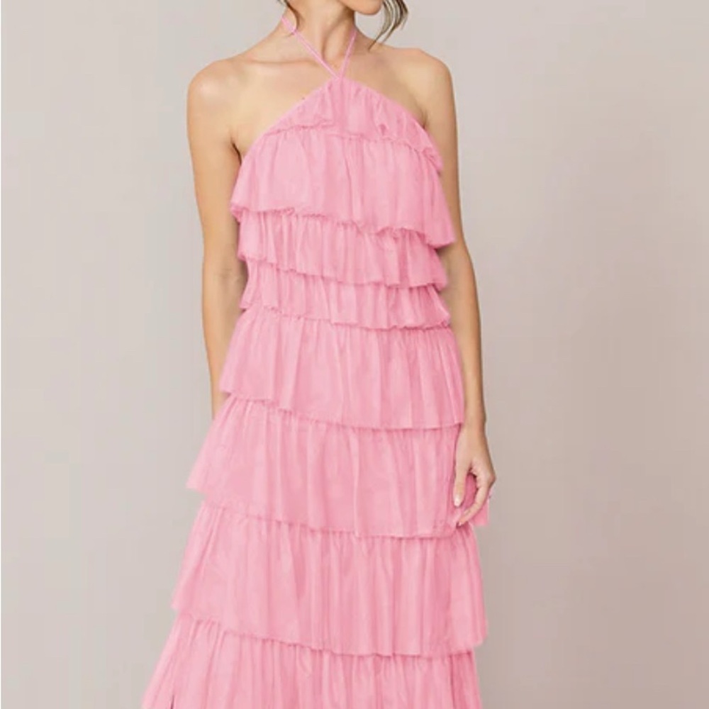 Revelry Pink Tiered Maxi Dress